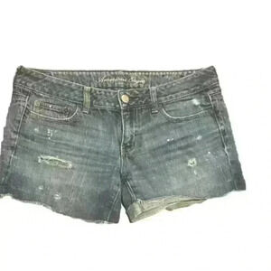 American Eagle Stretch Rolled Hem Denim Shorts Size 8